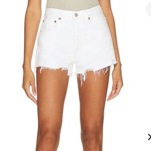 Agolde White Parker Denim Shorts